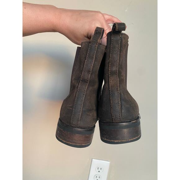 Thursday Boot Co Chelsea Boots Distressed Suede Duchess Brown 7.5 - Picture 4 of 8